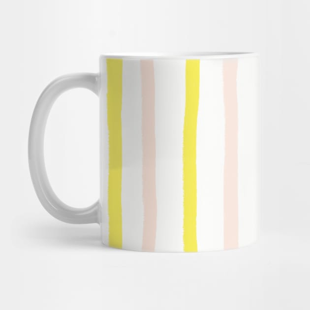 Pink Yellow Crayon Stripes by Sandra Hutter Designs